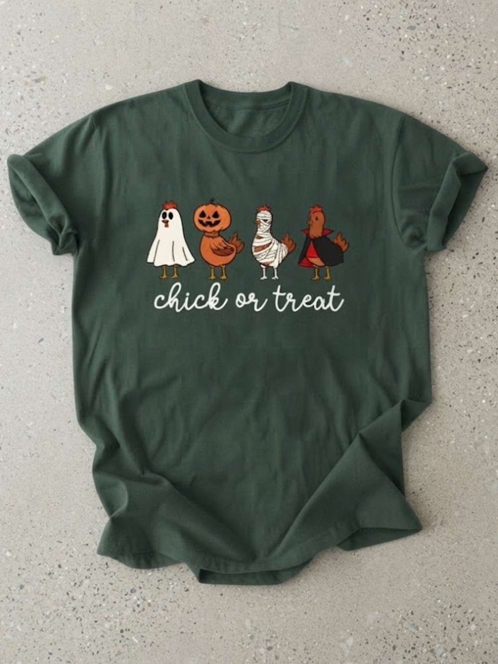 Chick or Treat Halloween Chickens Graphic Gildan T-Shirt, Fall Tee